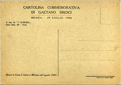 Una cartolina per Gaetano Bresci