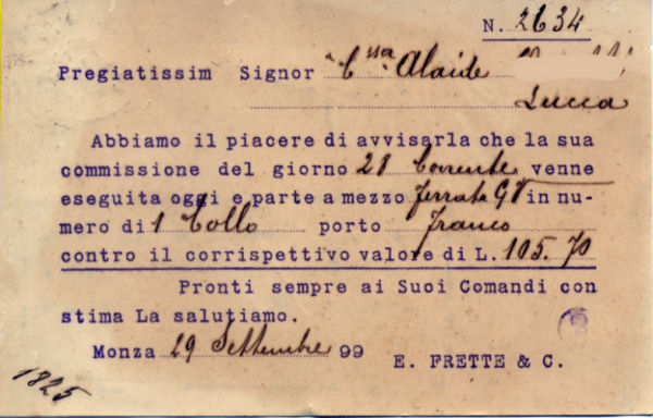 Una cartolina commerciale di fine'800