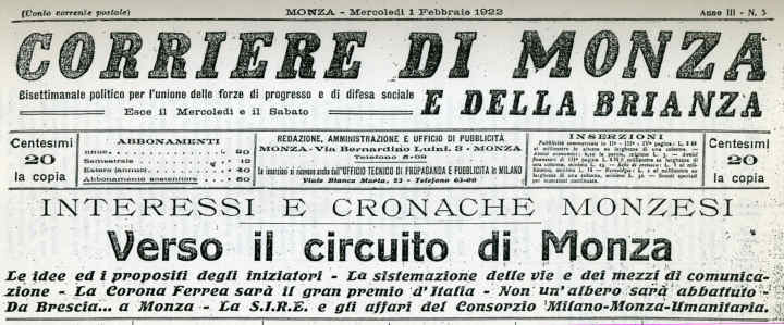 corriere di Monza - 1 febbraio 1922