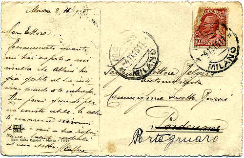 Il ponticello di Salice - 1915 - verso